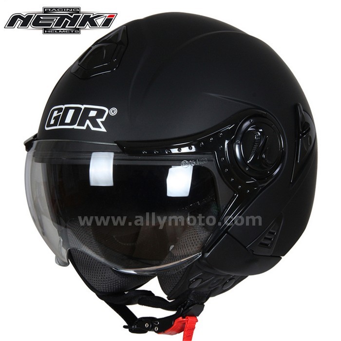 129 Open Face Helmet Vintage Style Cruiser Touring Chopper Street Scooter Dot Clear Lens Shield@4